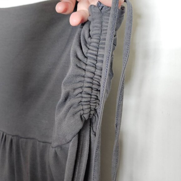 Of The Earth Womens Organic Gray Skirt With Ruched Detail & Asymmetrical‎ Hem L - Picture 4 of 7